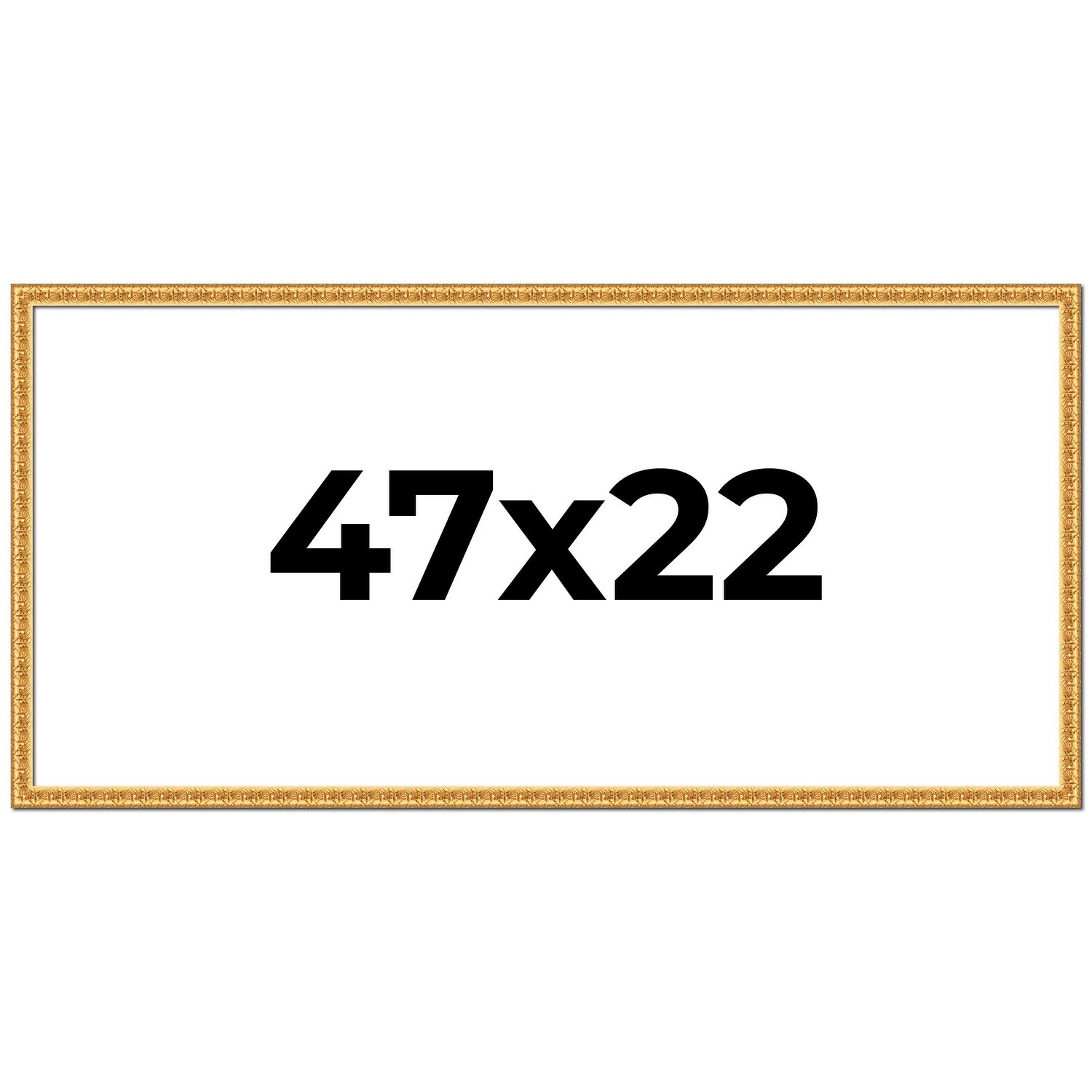 47x22 Frame Gold Real Wood Picture Frame Width 1 inches | Interior