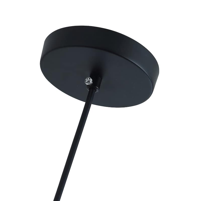 Modern Black Finish Rectangle Iron Frame Pendant Light