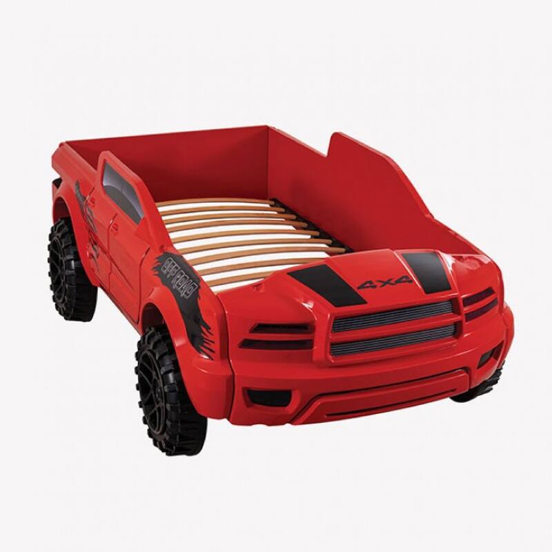 Tonie Truck Twin Bed, Interactive Lights and Sound Effects, Red ABS