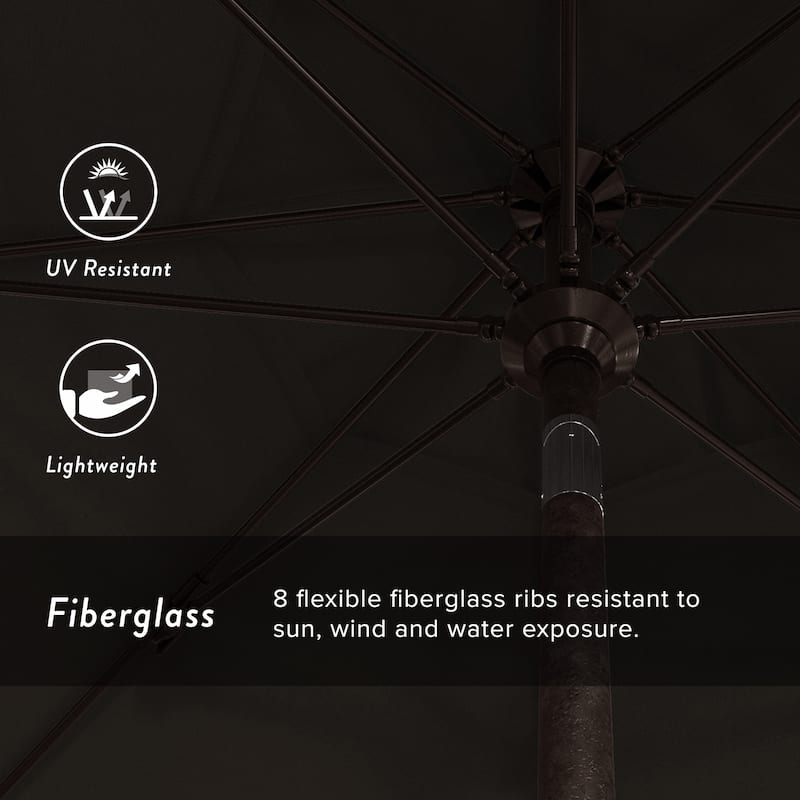 California Umbrella 75' Sun Master Patio Umbrella Bronze Aluminum Pole Fiberglass Ribs Crank Lift Tilt Pacifica