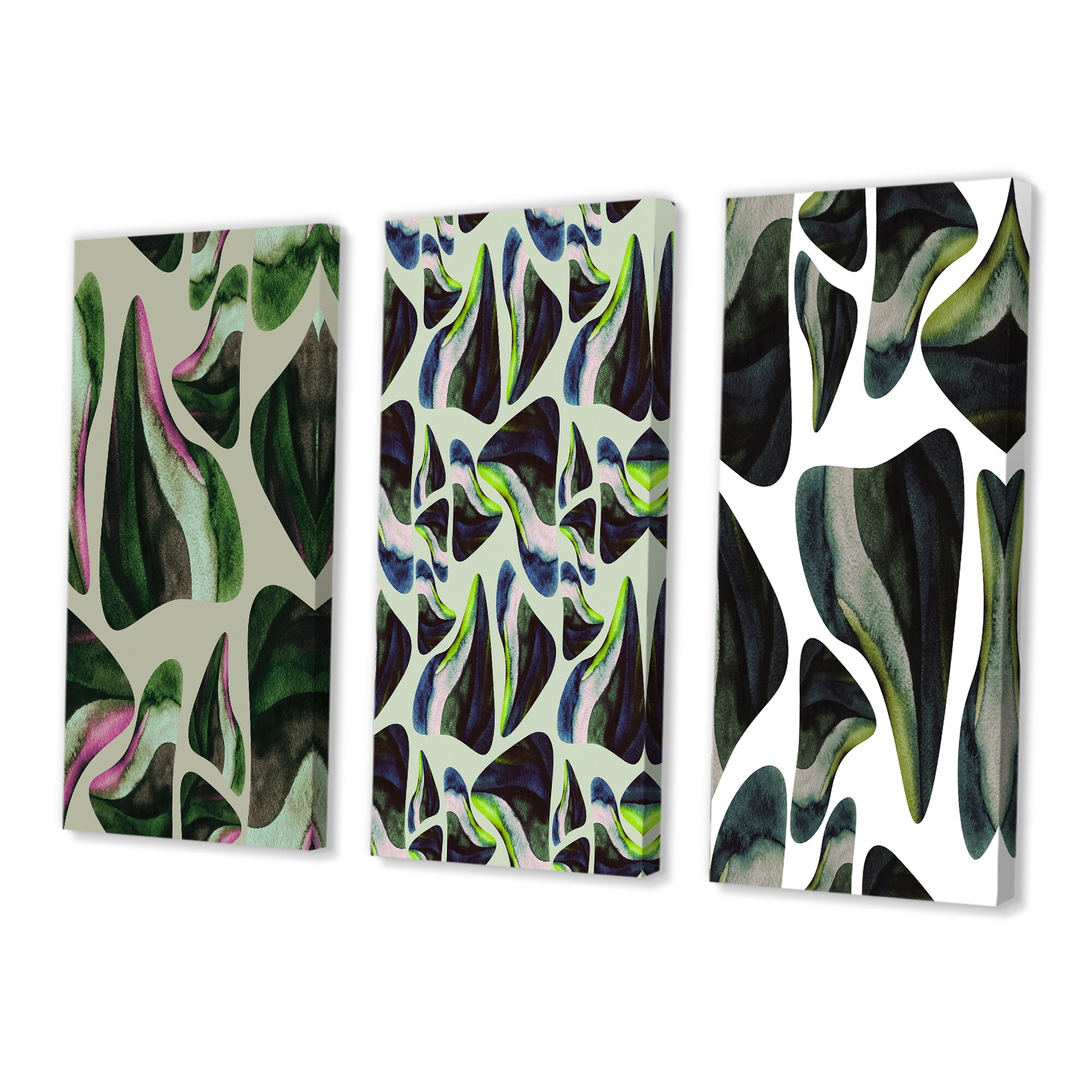 Designart Abstract Dark Green Organic Modern Artwork for Contemporary Spaces-image