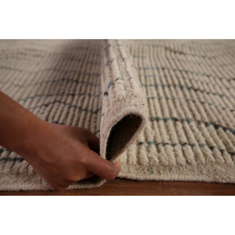 Earth Tone Moroccan Large Area Rug Hand-Knotted Oriental Wool Carpet - 11'9" x 15'3"