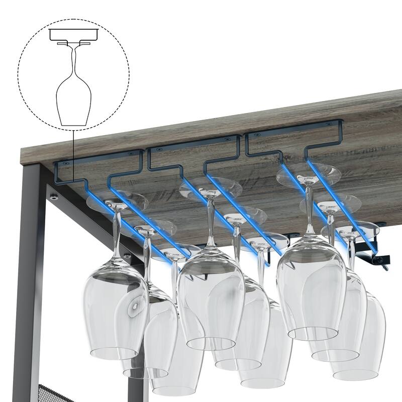 Wine Bar Cabinet with Storage,Small Liquor Cabinet,Bar Cabinet with Glass Holder