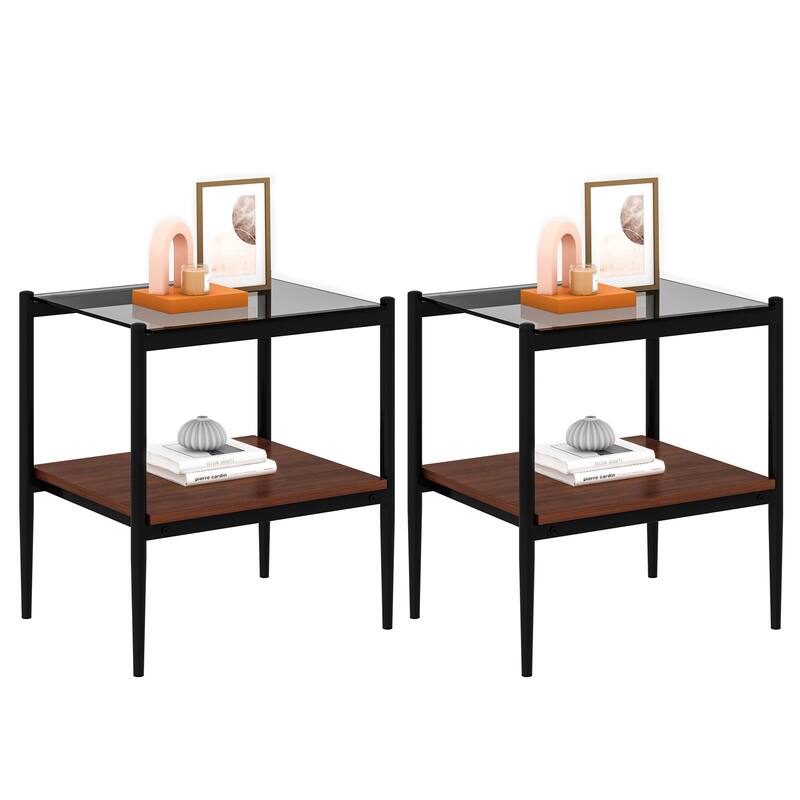 Tempered Glass Coffee Table and End tables Set of 3 - N/A