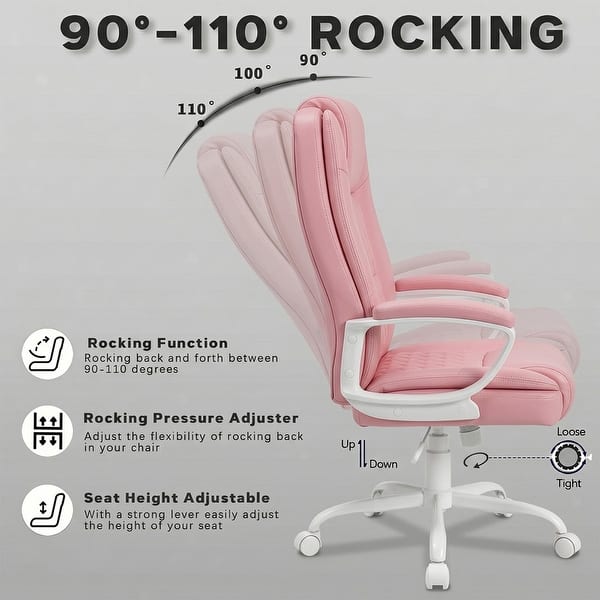 dimension image slide 2 of 5, Bossin Big and Tall Office Chair High Back Executive Chair Ergonomic Adjustable Executive Leather Chair,400lbs