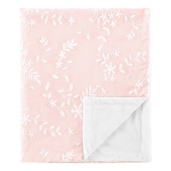 slide 2 of 5, Pink Floral Vintage Lace Girl Baby Receiving Security Swaddle Blanket - Blush Luxurious Elegant Princess Boho Shabby Chic Luxury