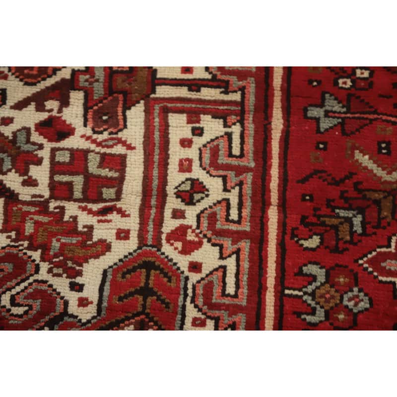 Hand Knotted Oriental 100% Wool Carpet Traditional Medallion Red Heriz Area Rug - 12' 5'' X 9' 11''
