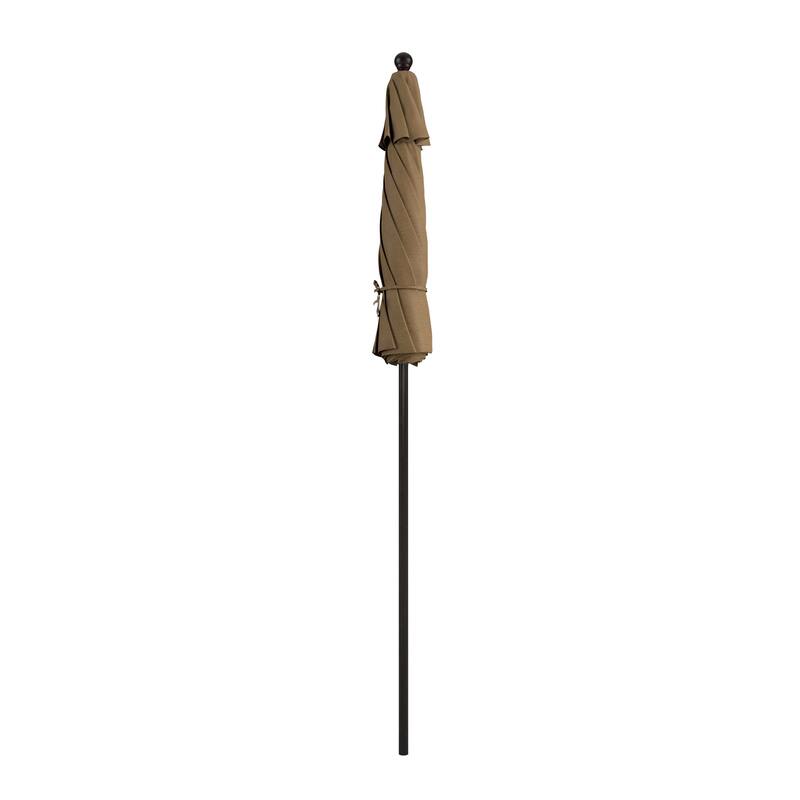 California Umbrella 7.5' Venture Series Patio Umbrella, Bronze Aluminum Pole Fiberglass Ribs Push Lift, Sunbrella Cilantro
