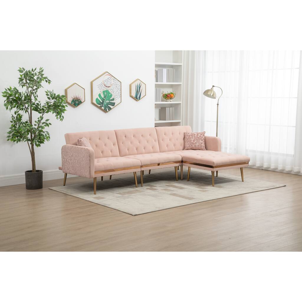 Modern Accent Sectional Sofa Living Room Sofa Sleeper with Split Back