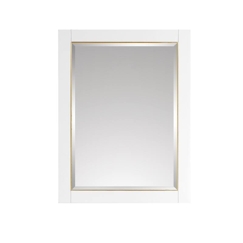 Avanity Mason 32" x 24" Framed Bathroom Mirror with Gold Trim - White