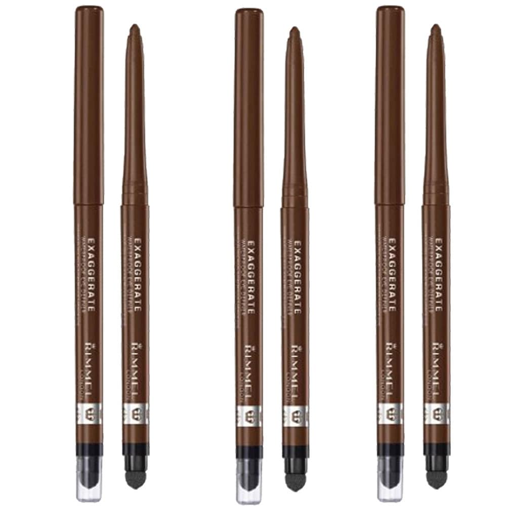 Rimmel Exaggerate Eye Definer, Rich Brown, 0.01 Fluid Ounce Pack of (3) (Eyeliner)