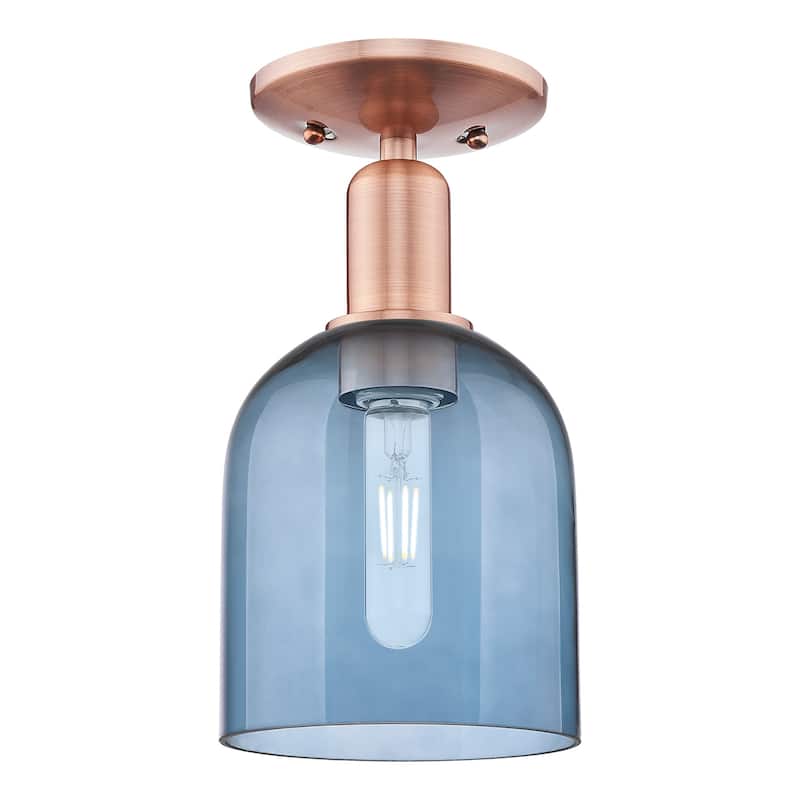 Innovations Lighting 716-1C-11-6 Bella Semi-Flush Bella 6" Wide - Antique Copper / Blue