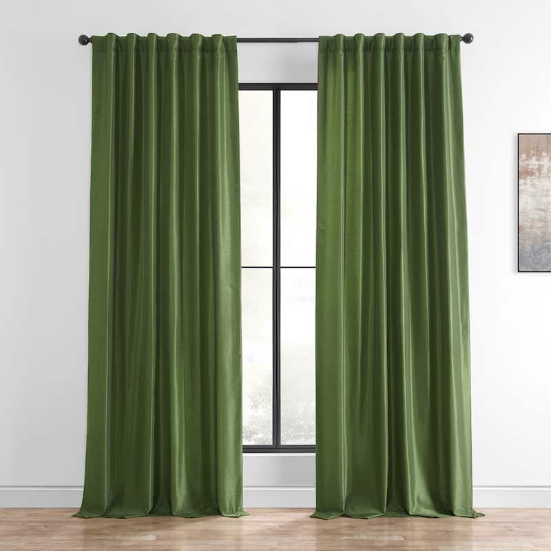 Exclusive Fabrics Vintage Textured Faux Dupioni Silk Room Darkening Curtains (1 Panel)
