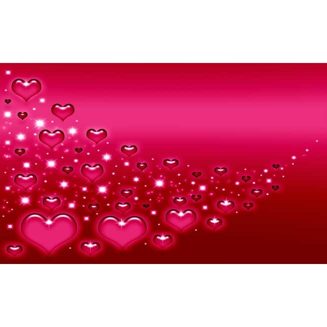 Contemporary Valentine Themed Rectangle Shape Wall Art, Red - 6 x 12
