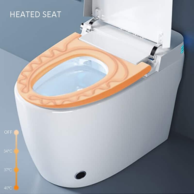 Multifunction Elongated Ceramic Smart Toilet with Auto Flush and Heated Seat