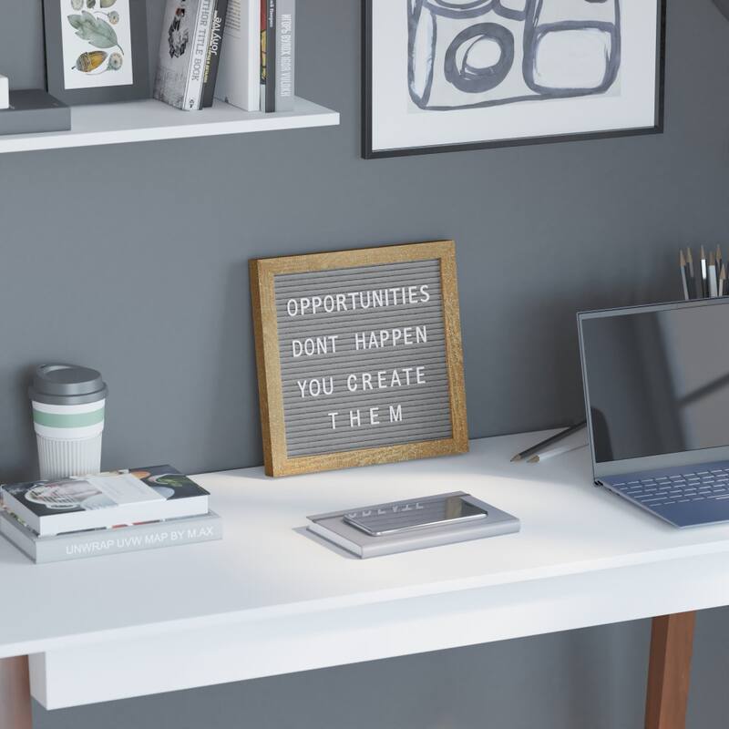 Wood Frame Letter Board with 389 PP Letters and Canvas Carry Bag