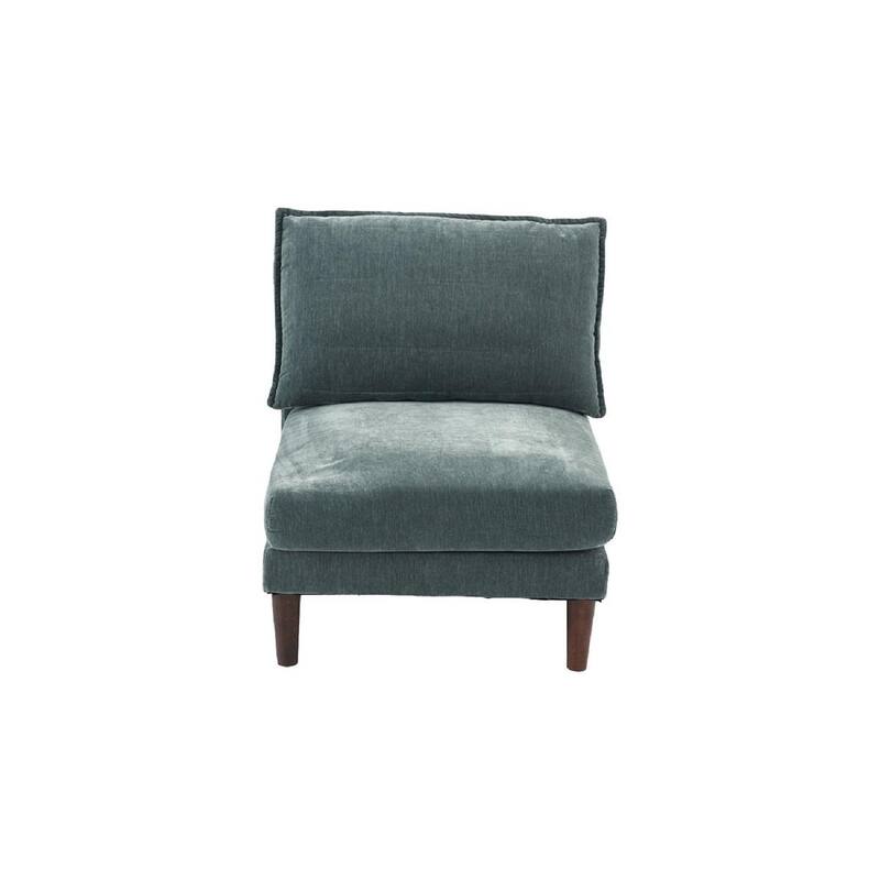 6pcs Modular Set: 4 Armless Chairs, 2 Ottomans, Gray Fabric, 114x60x31 inches, 200 lbs