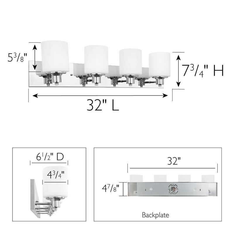 Dane Vanity Light Traditional 4-Light Indoor Bathroom Light Fixture