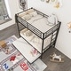 preview thumbnail 3 of 14, Black Twin over Twin Metal Bunk Bed Frame with Trundle, Fence, and Ladder