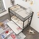 preview thumbnail 2 of 7, Metal Bunk Bed Twin Over Twin Size with Trundle, Metal Twin Size Bunk Beds Frame with Guardrails & Ladders, Twin Triple Bunk Bed
