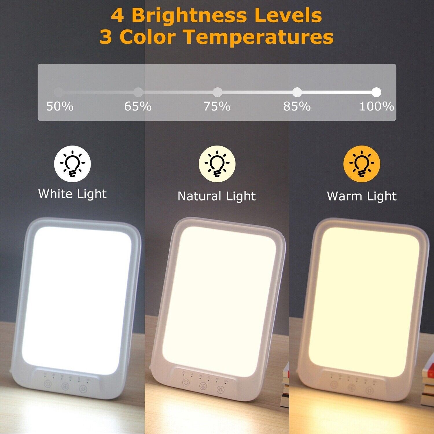 LED Light Therapy Lamp with Timer White