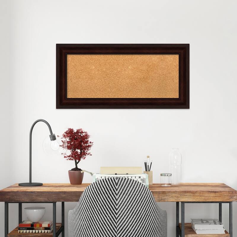 Coffee Bean Brown Framed Cork Bulletin Memo Board