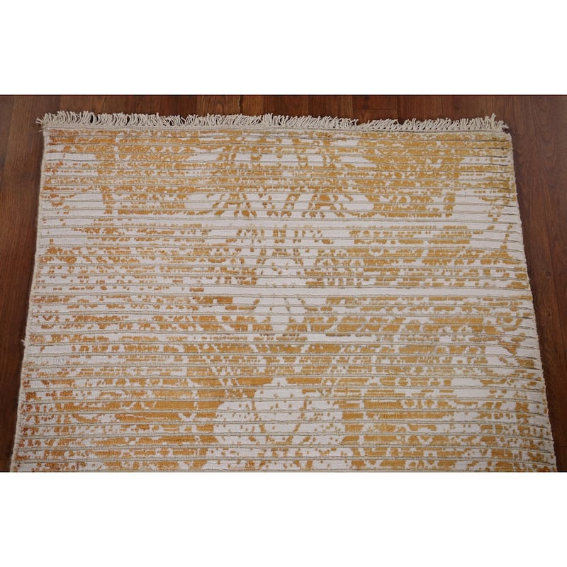 Abstract Oriental Accent Rug Handmade Modern Wool Carpet - 2'9" x 6'4"