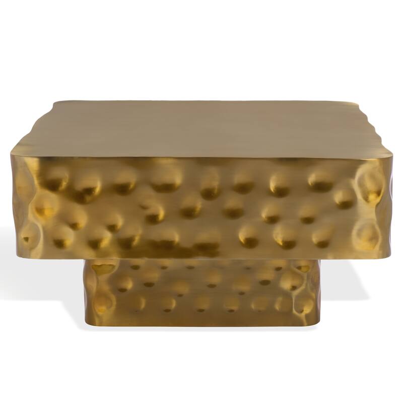 SAFAVIEH Couture Janalee Steel Square Coffee Table - 30"W x 30"D x 15"H - Brass