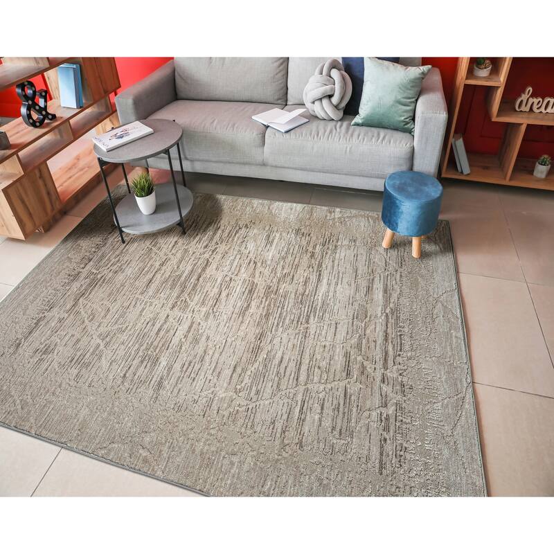 Admire Home Living Sognatore 1229 Transitional Crackled Area Rug