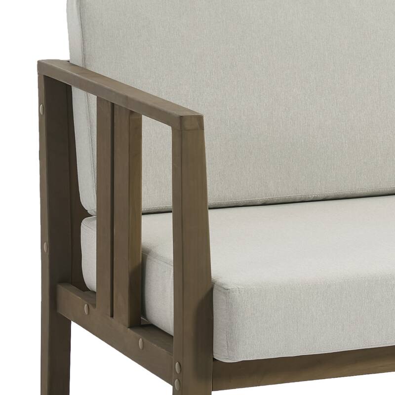 Outdoor Teak Solid Wood Patio Furniture Set Loveseat Armchair Table Collection