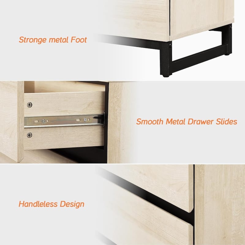 WAMPAT Dresser for Bedroom, Closet Organizers and Storage with 6 Drawers,Chest of Drawers with Metal Base