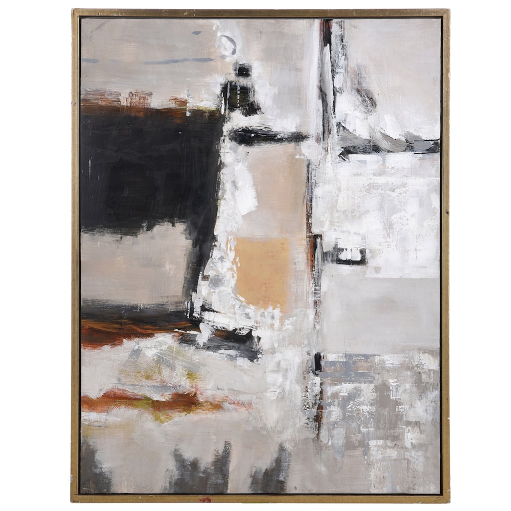 Harp & Finial Horton Multicolored Hand Painted Abstract Small Framed Canvas Art