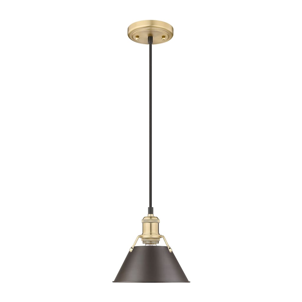 Orwell 7.5" Wide Small Pendant in Brushed Champagne Bronze with Rubbed Bronze - Gold
