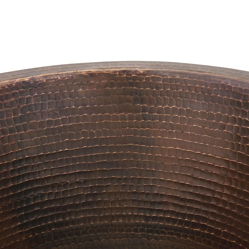 14-in Round Hammered Copper Prep Sink w/ 3.5-in Drain Opening (BR14DB3)