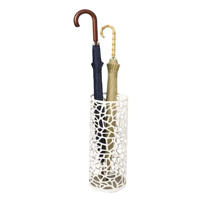 Yamazaki Home Umbrella Stand - Two Styles, Steel, Round, Holds up to 6 umbrellas - L 7.48 x W 7.48 x H 18.31 inches