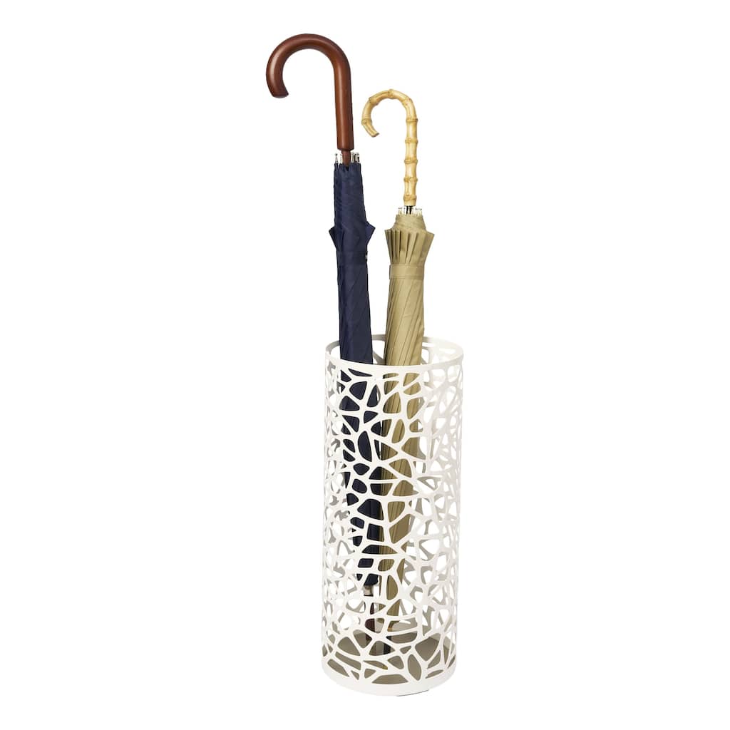 Yamazaki Home Umbrella Stand - Two Styles, Steel, Round, Holds up to 6 umbrellas - L 7.48 x W 7.48 x H 18.31 inches