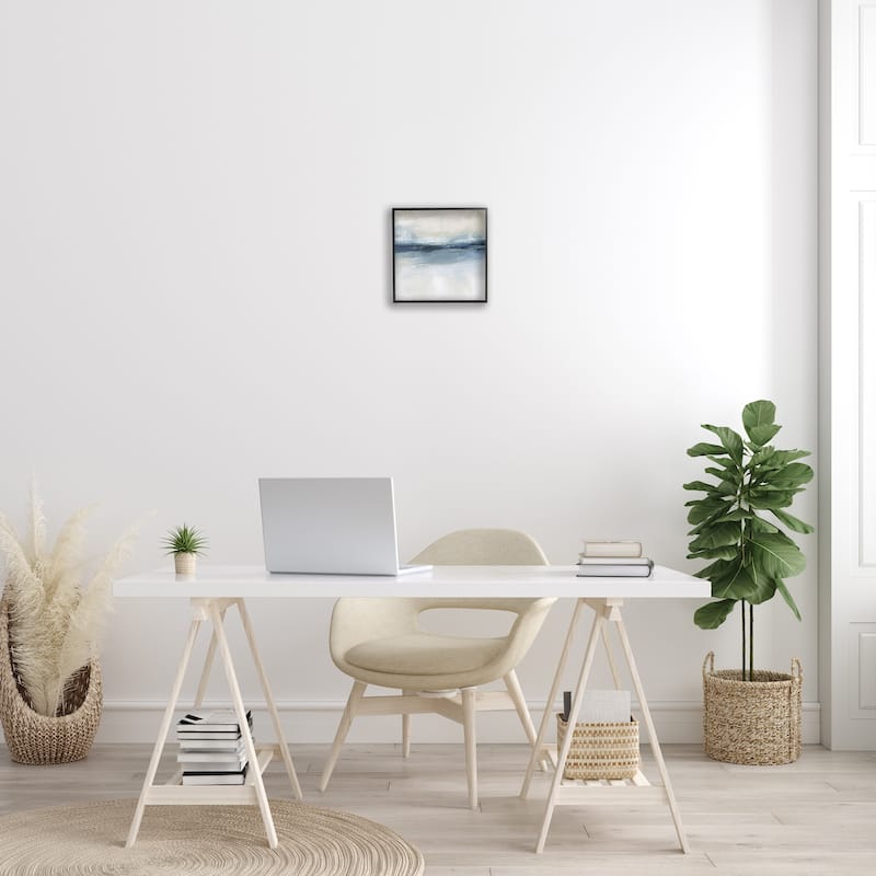 Stupell Timeless Nautical Gloomy Sea Horizon Line Framed Wall Art, Design by Nina Blue