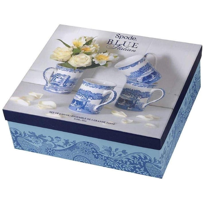 Spode Set of 4 Blue Italian Mugs
