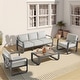 preview thumbnail 4 of 122, Spruce & Spring Outdoor Patio Furniture Set Aluminum Sofa Accent Chair