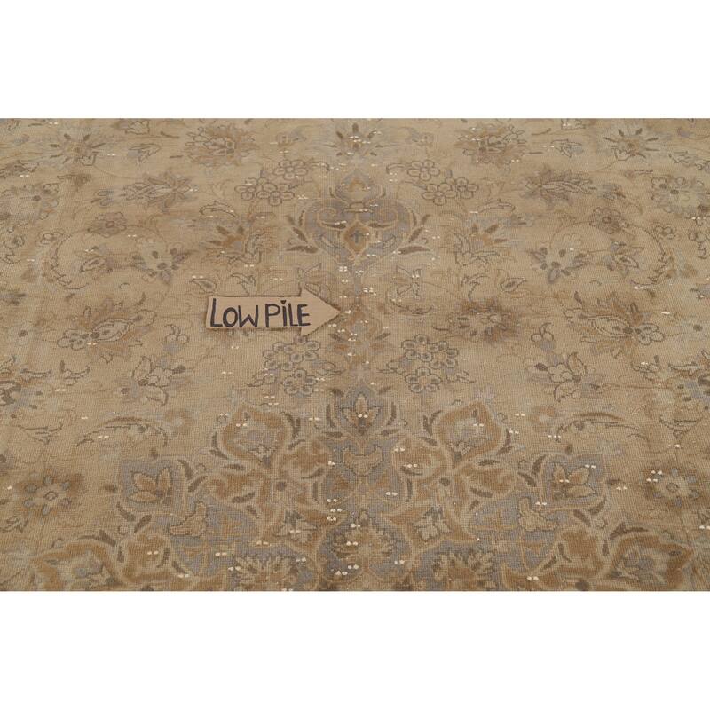 Hand Knotted Oriental 100% Wool Carpet Traditional Floral Brown Najafabad Area Rug - 12' 11'' X 9' 6''