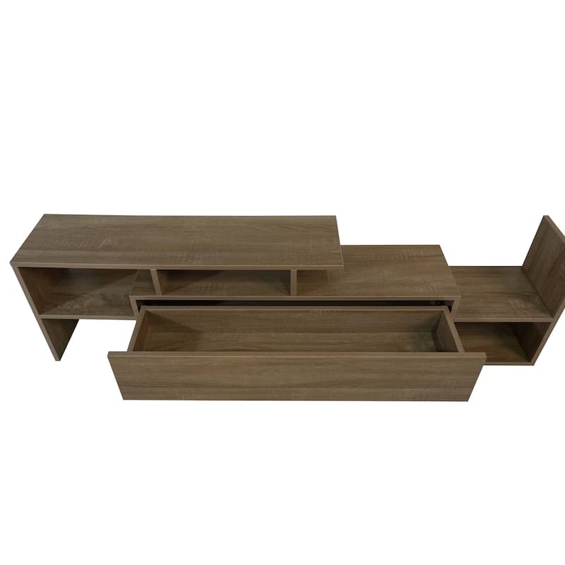 Surrey 60.2'' 2 Pc 1-Drawer Floating TV Stand Media Console with Open Shelves