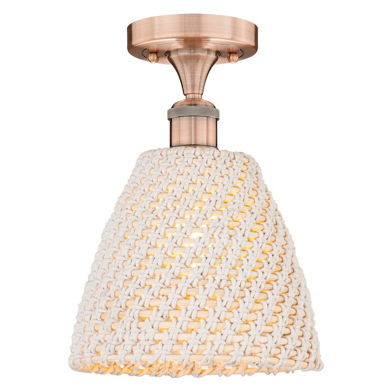 Innovations Lighting Endless Possibilities Edison - Bristol Natural - 1 Light 9" Semi-Flush Mount - Antique Copper