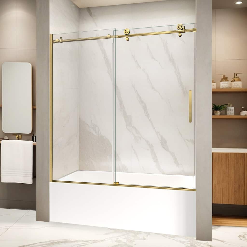 i-Homare 55 - 59 in.W x 60 in.H Tub Sliding Shower Door with Soft Closing System