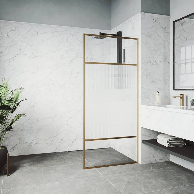 VIGO Essex 34" W x 74" H Framed Fixed Shower Screen