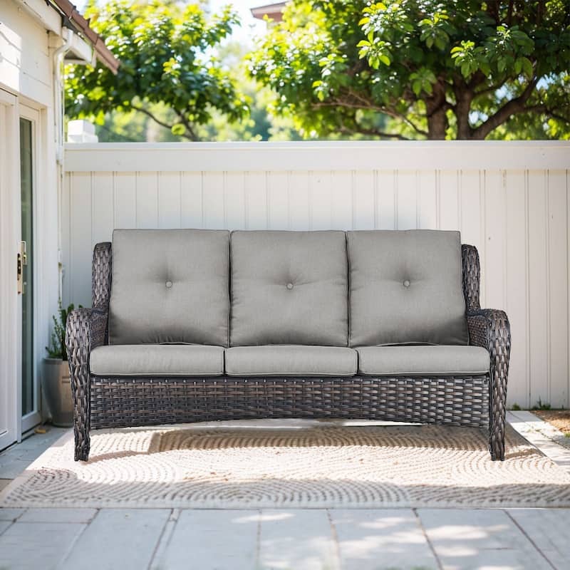 Pocassy Outdoor Patio Sofa Chairs with Coffee Table