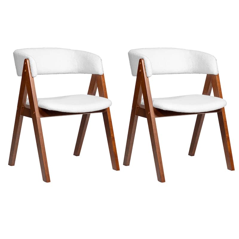 Costway Dining Chairs Set of 2/4 Mid-Century Upholstered Kitchen - See Details - Brown 2 PCS - Set of 2