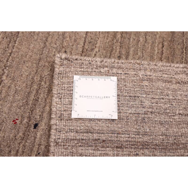 ECARPETGALLERY Hand Loomed Kashkuli Gabbeh Grey Wool Rug - 5'0 x 8'0