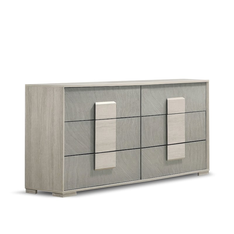 Furniture of America Jonnick Contemporary Two-tone Washed White 6-Drawer Dresser
