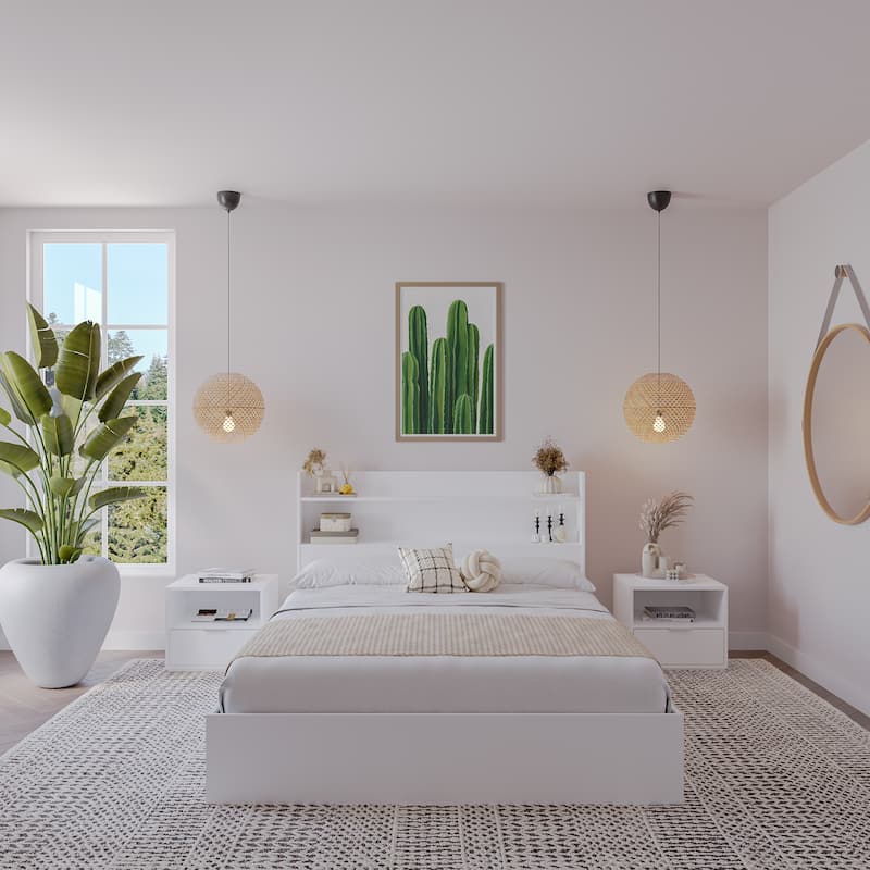 Hunter Platform Bed With Headboard And 2 Nightstands