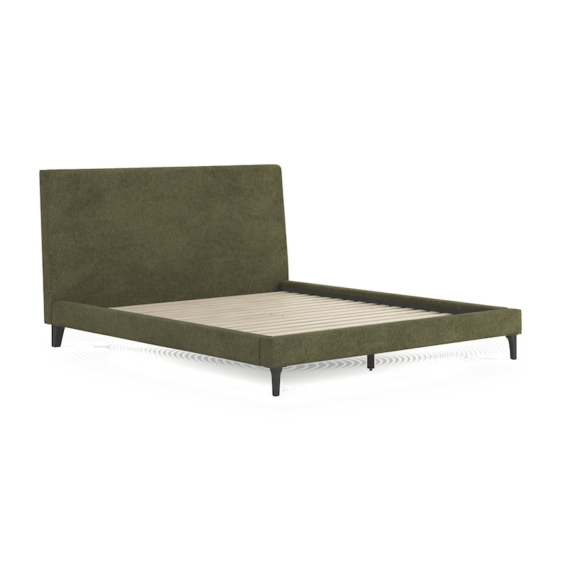 Signature Design by Ashley Zadilyn Sage Green Upholstered Bed with Roll Slats